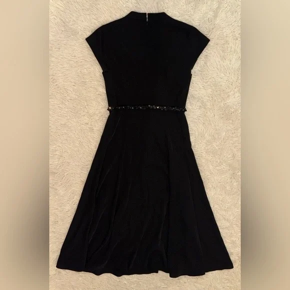 NEW Sachin & Babi Black Marian Sequin belted cap sleeve Midi Dress SZ 0 $ 495